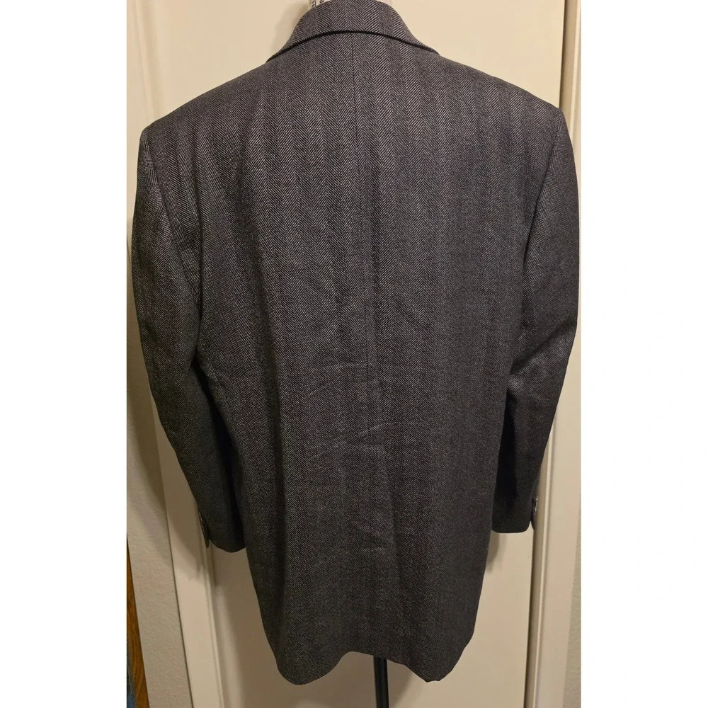 Rudolf Valentina Boutique Grey Herringbone Blazer Sport Coat 2 Button Jacket 44